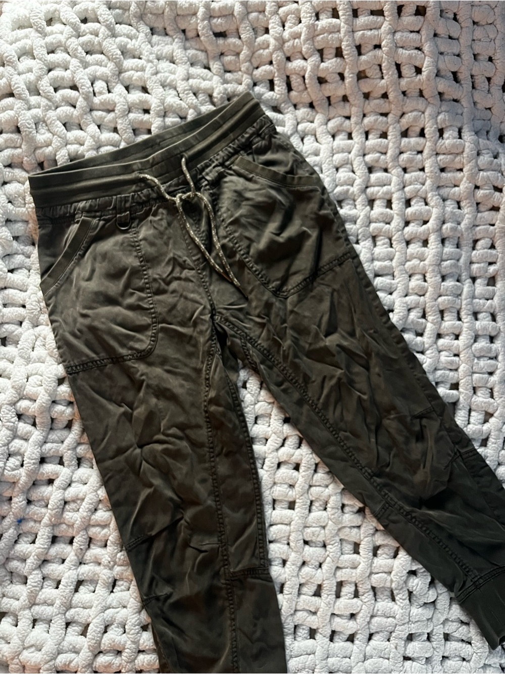 Anthropologie Olive Drawstring Jogger Pants